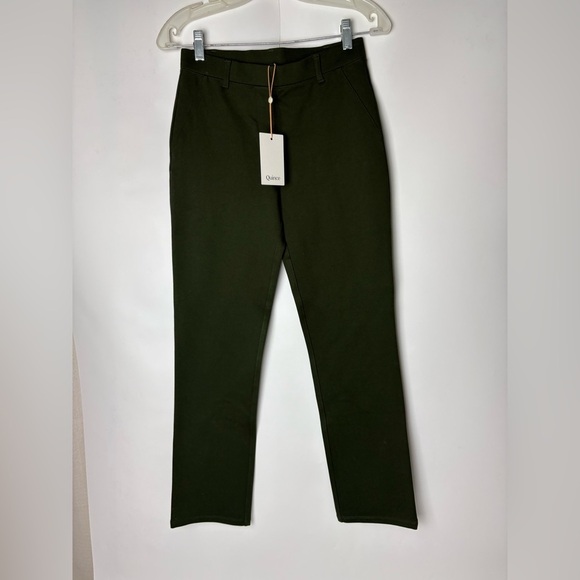 NWT Quince Ultra-Stretch Ponte Straight Leg Pant Olive - Picture 5 of 10